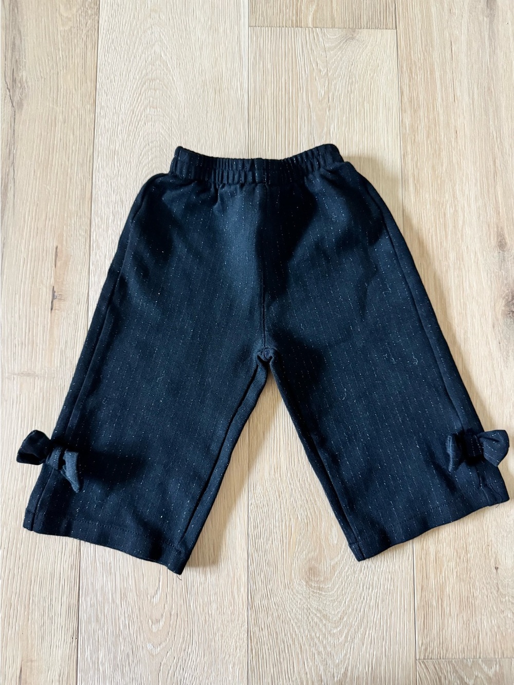 Zara Kids Silver Pinstripe + Bow Detail dressy pants